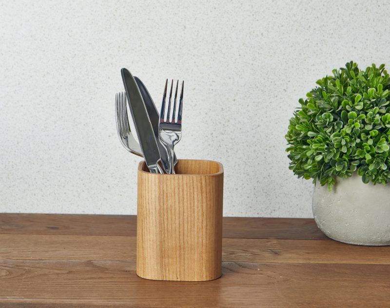 Light Wood Veneer Cutlery Holder - Image 4