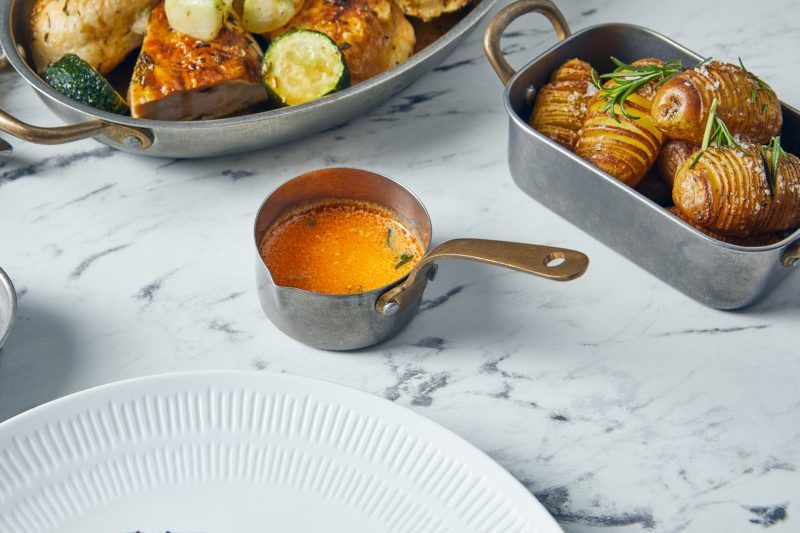 Food served in Vintage Steel Presentation Items