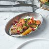 Food served in a Vintage Steel Oval Dish