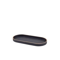 Oval Black Wood Veneer tray 35cm