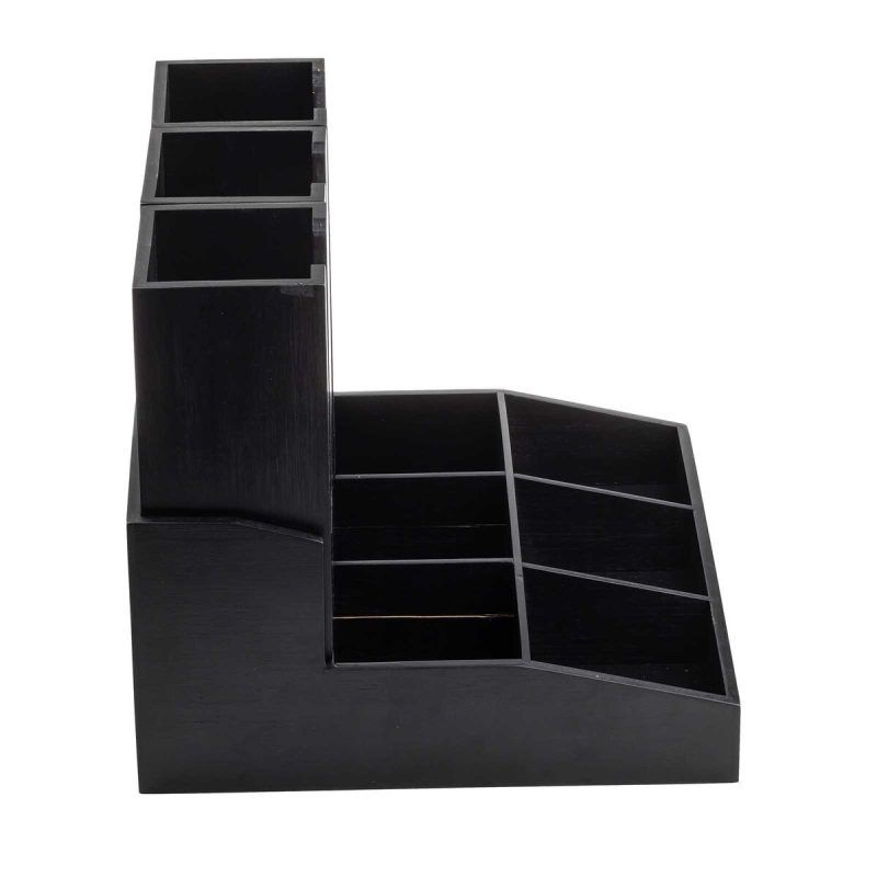 Side view of Black Beverage Condiment Organiser