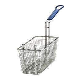 Rectangular Fry Basket With Blue Handle