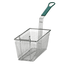 Rectangular Fry Basket With Green Handle