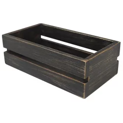 Black Washed Acacia Rectangular Crate
