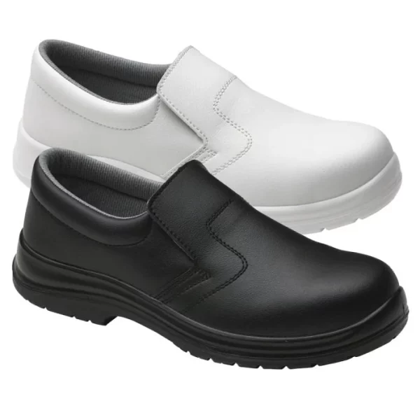 Slip On Safety Shoes in Black or White