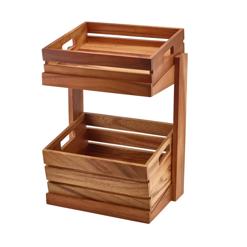 Acacia Wood Crate Stand - Image 5