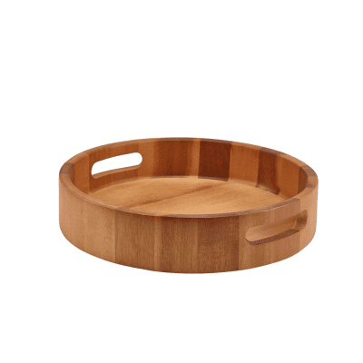 Acacia Wood Round Serving Tray 30cm