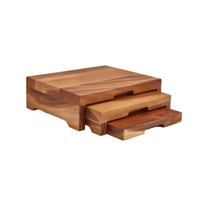 Acacia Wood Stepped Display Stand GN 1-2
