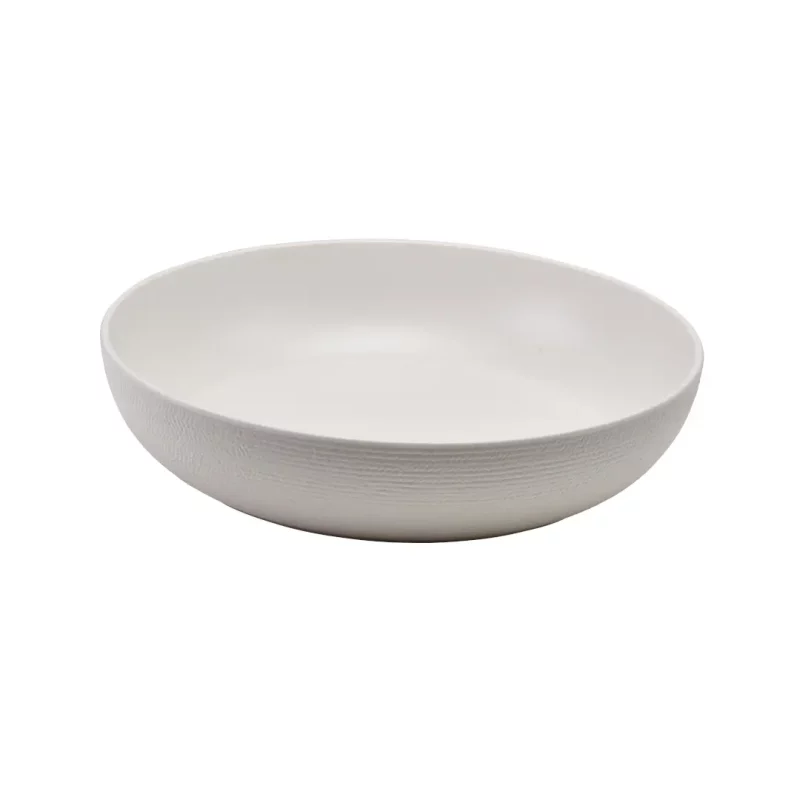 Melamine White Jute Buffet Bowl 35 x 7.5cm - Image 4