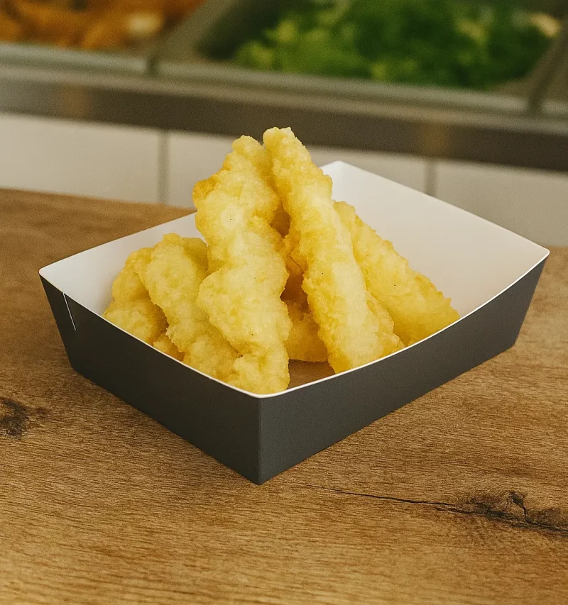 Asian Pan Tray with tasty deep fried Asian Street Food