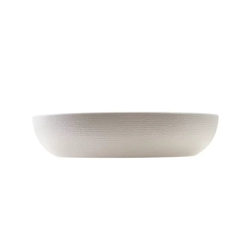 Image showing the depth of the 35cm Melamine White Jute Buffet Bowl