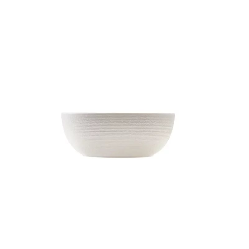 Image showing the depth of the Melamine White Jute Buffet Bowl 20cm