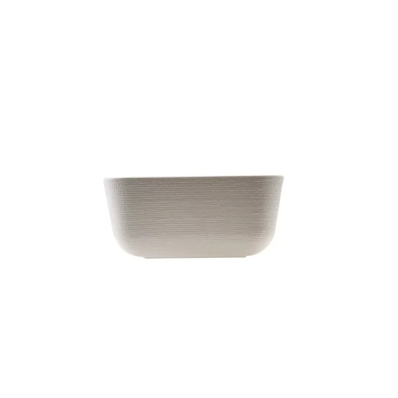 Image showing the depth of the Melamine White Jute Square Buffet Bowl 20cm