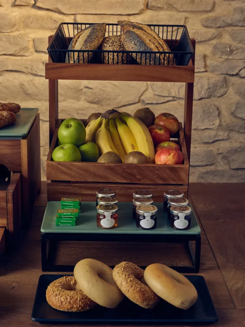 Lifestyle image of Acacia Wood Stand and other buffet display items