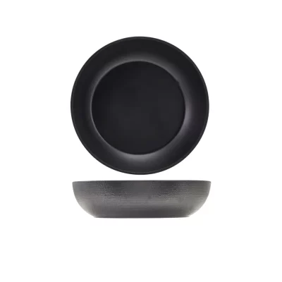 Melamine Black Jute Buffet Bowl 28