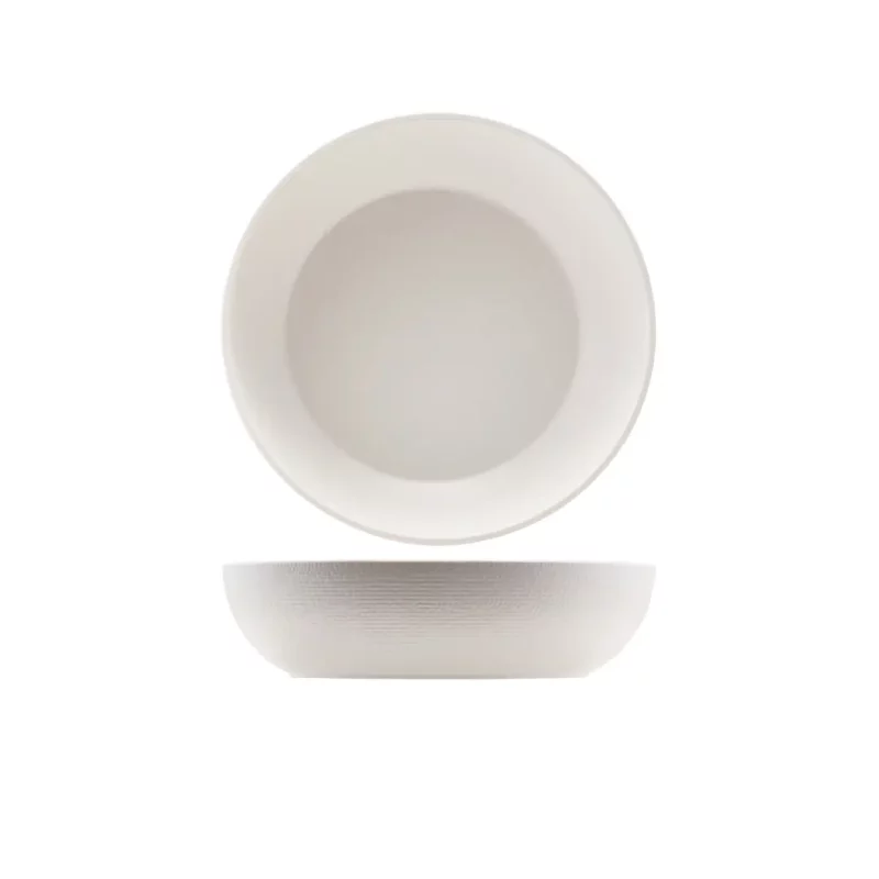 Melamine White Jute Buffet Bowl 28cm
