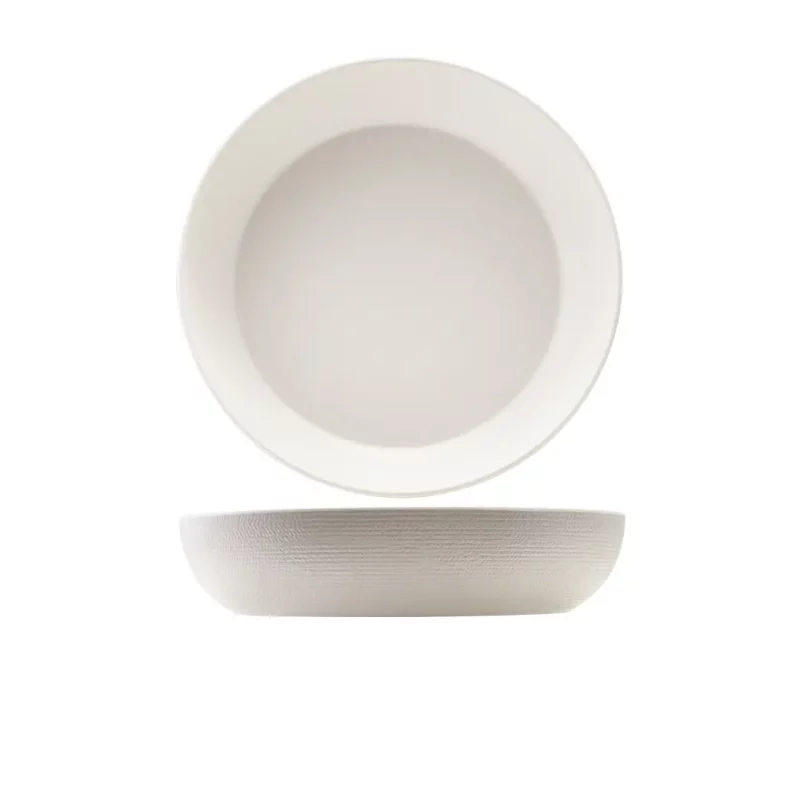 Melamine White Jute Buffet Bowl 35cm