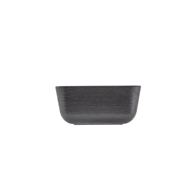 Melamine Black Jute Square Buffet Bowl 20cm - Image 3