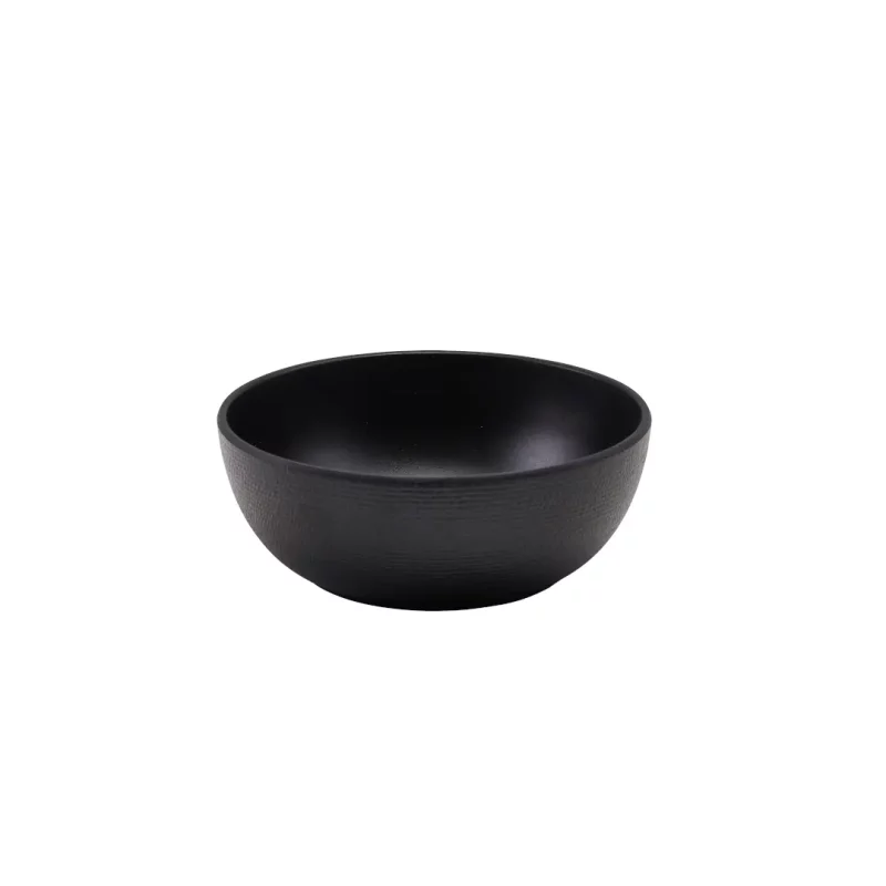 Side profile of Melamine Black Jute Buffet Bowl 20