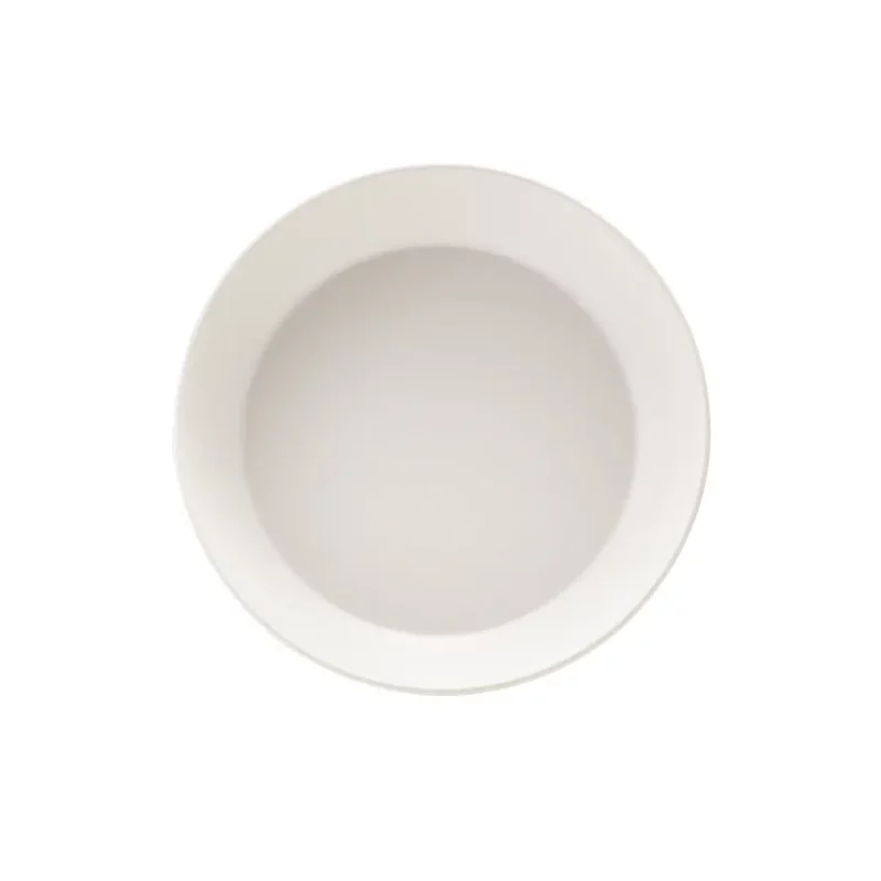 Top down view of 35cm White Jute Melamine Buffet Bowl
