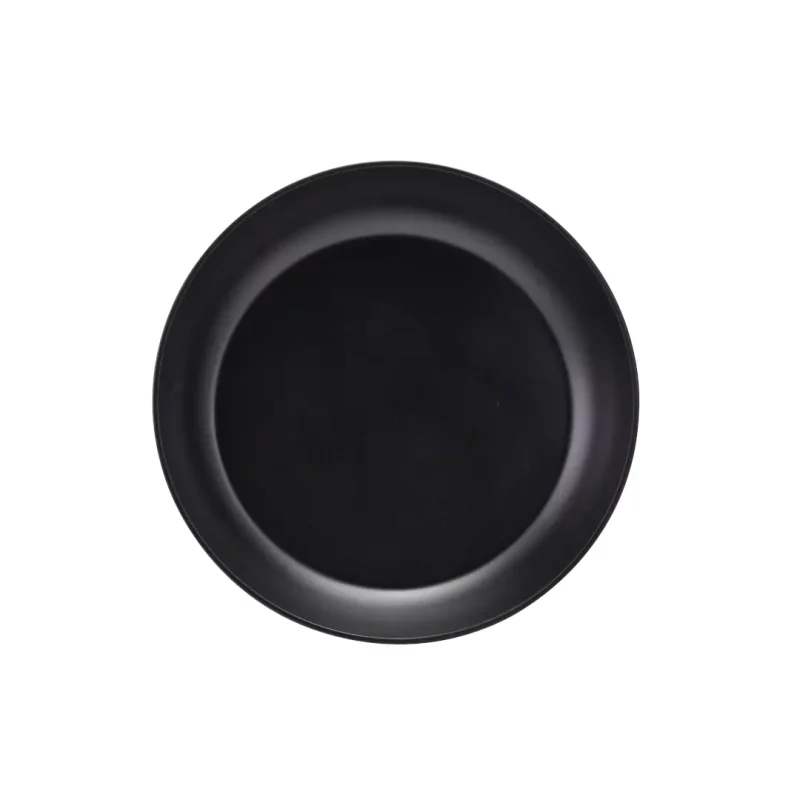 Top down view of Melamine Black Jute Buffet Bowl 35