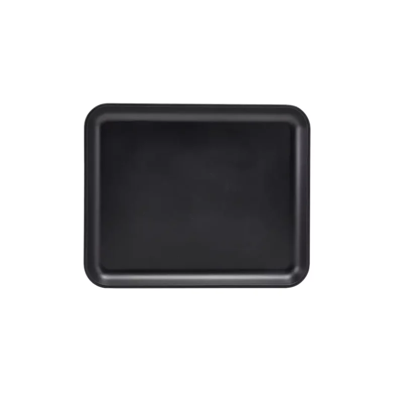 Top down view of Melamine Black Jute Platter GN 1-2