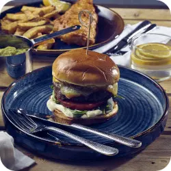 Aqua Blue Terra Presentation Plates