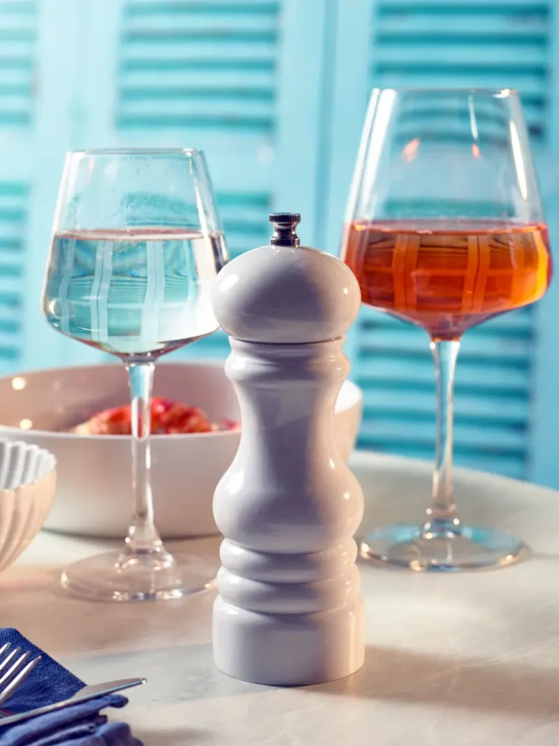 White Acrylic Salt or Pepper Grinder Lifestyle Image