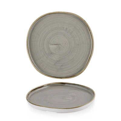 21cm Peppercorn Grey Organic Walled Plate