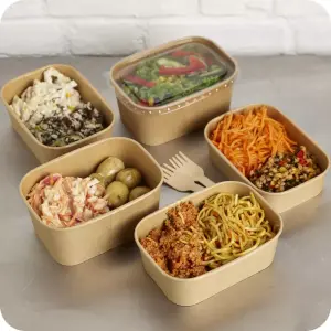 Rectangular Kraft Deli Bowls