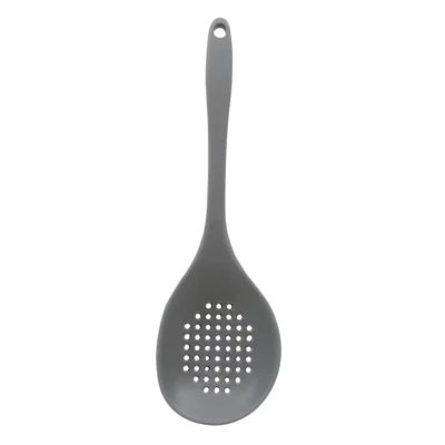 Grey High Heat Silicone Perforated Spoon.