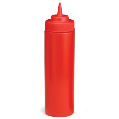 Red Wide Mouth Sauce Bottle 24oz