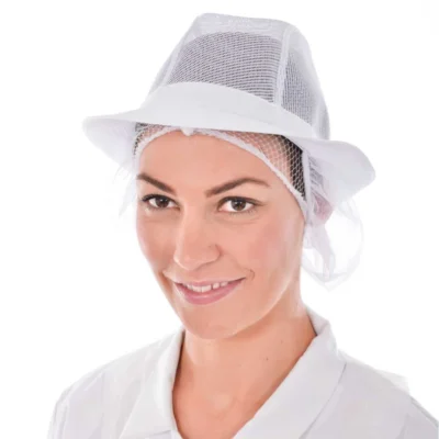 White Trilby Hat with Snood Unisex