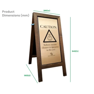 Premium Wooden Robotic Vacuum Cleaners Floor Stand with Brushed Gold Aluminium Plate