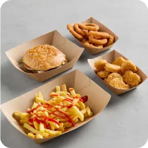 Kraft Greaseproof Food Trays