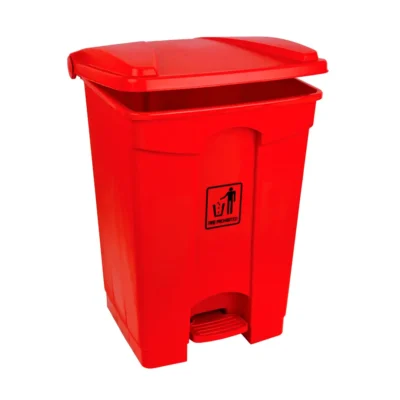 Red Step On Bin Polypropylene 45L