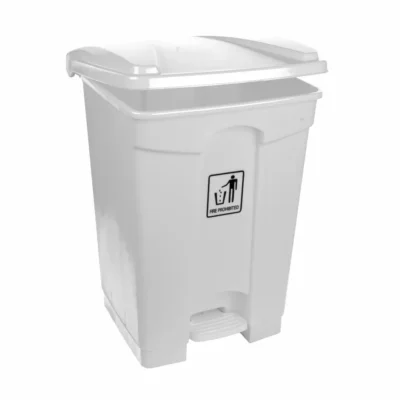 White Step On Bin Polypropylene 45L