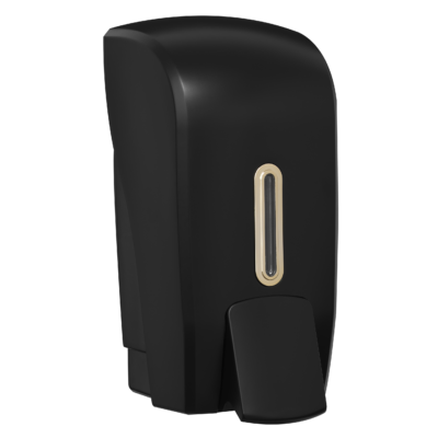 1 Litre Black Soap Dispenser Gold Window Halo