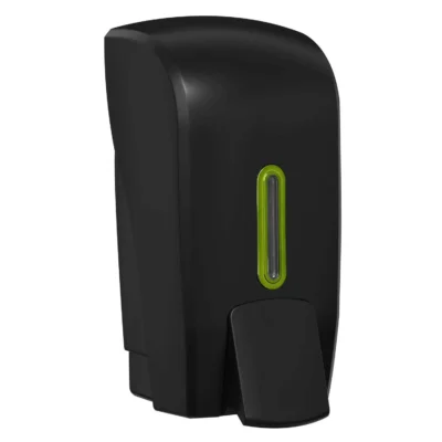 1 Litre Black Soap Dispenser Green Window Halo