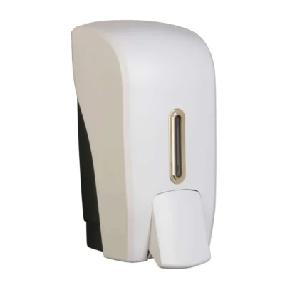 1 Litre White Soap Dispenser Gold Window Halo