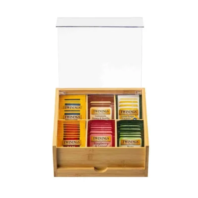 6 Compartment Bamboo Tea bag Holder