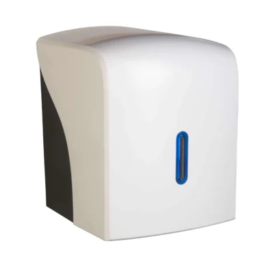 White Centre Feed Dispenser With Blue Window Halo
