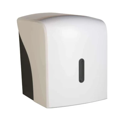 White Centre Feed Dispenser With Graphite Window Halo