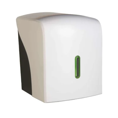 White Centre Feed Dispenser With Green Window Halo