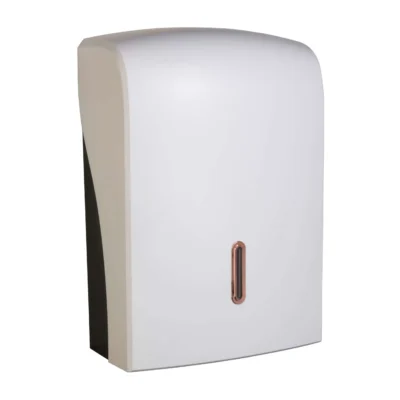 White Large Hand Towel Dispenser Rose Gold Halo