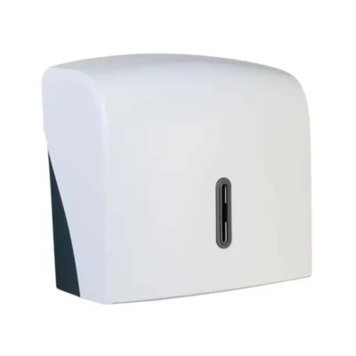 White Small Hand Towel Dispenser Graphite Window Halo