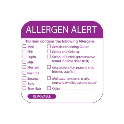 Allergen Alert Label