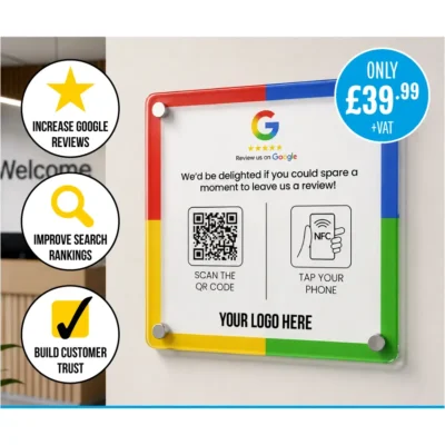 Google Review 200 x 200 Acrylic Wall Plate