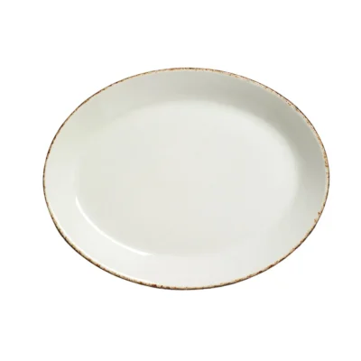 Brown Dapple Oval Coupe Plate 28cm