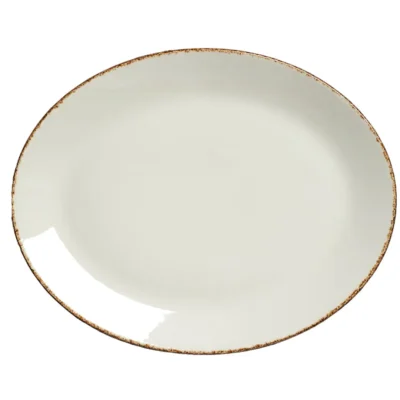 Brown Dapple Oval Coupe Plate 34-25cm